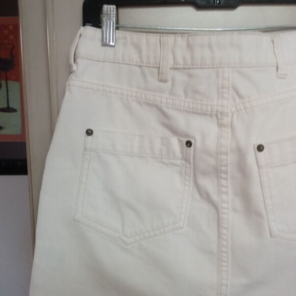 Free People 'Step Up' Denim Mini Skirt in Ivory - Picture 12 of 12